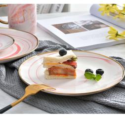 En C&eacute;ramique Ronde Plaque De Collation En Marbre Plateau