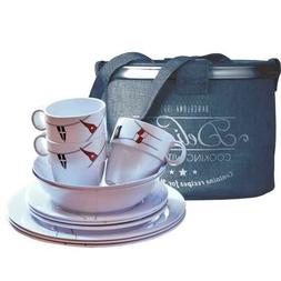 13teiliges M&eacute;lamine D&icirc;nette Pour 4 Personnes Regatta Inkl.