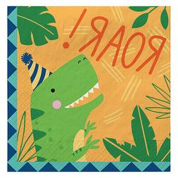 16 X Dinosaure Papier F&ecirc;te Serviette Gar&ccedil;ons Anniversaire 