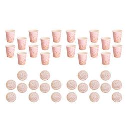 20Set Gold Dots Papier Assiettes et gobelets anniversaire Je