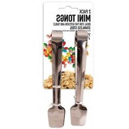 2pc 16cm Mini M&eacute;tal Portion Pinces Cuisine Barbecue Ustensi
