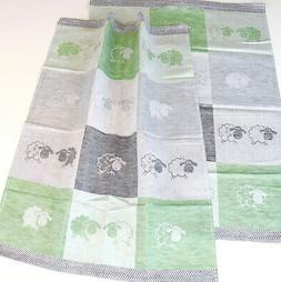 Brebis Cuisine Kracht Jaquard Lin Agneau Mouton Gris Vert