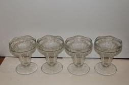 4 Coupes &agrave; Glace Verre &agrave; Pieds Vintage 1970 Duralex Retro 