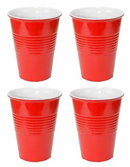 591ml Rouge Plastique Rigide Tasse 4 Paquet Vie Grand Boisso