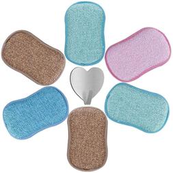 Lavable Microfibre Grattante Ecologique Tampons Antibact&eacute;ri