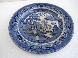 Ancien Pierre Chine Saule Motif Plaque Bleu Blanc Transferwa