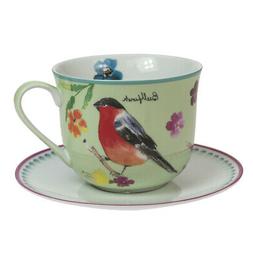 Co.jardin Oiseaux D&eacute;jeuner Tasse C&eacute;ramique Pays Bleu Rose