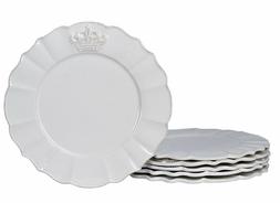 Assiette 6 Pi&egrave;ces Campagne Blanc Couronne Service de Table/