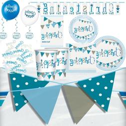 Bleu Bruant Bapt&ecirc;me F&ecirc;te Fournitures Vaisselle, D&eacute;coratio