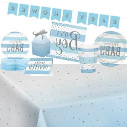 Bleu Et Argent C'Est Un Gar&ccedil;on B&eacute;b&eacute; Douche F&ecirc;te Vaissell