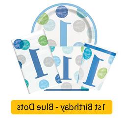 Bleu Pois - &Acirc;ge 1/ 1st/ Premier Anniversaire Gamme F&ecirc;te - 