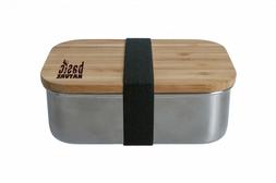 Basicnature Bo&icirc;te &agrave; Lunch Bambou Inox 0.8l Rechange Paquet