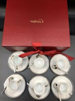 Cartier Original Coffee Set Pour 6 IN Porcelain Limoges - Se