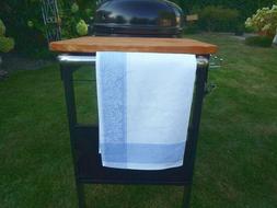 Toile Jacquard 50x70 Cm Blanc Et Bleu Avec Ornements