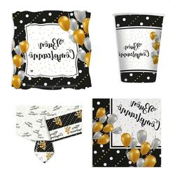 Lunettes Serviettes De Table Chiffon Ensemble Noir Et Or