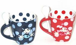 Disney Mickey Minnie Mouse Caf&eacute; Tasse Cuill&egrave;re &agrave; Pois Rou