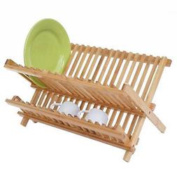 &Eacute;gouttoir HWC-B70, rack de vaisselle, &eacute;gouttage, bambou 24