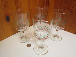 Ensemble De 4 Libbey Vacances No&euml;l Verre Transparent Houx B