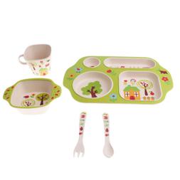 Enfant Table Set Repas Assiette Bambou