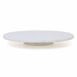Fait 12 " Marbre Blanc Rotatif Pr&eacute;sentoir G&acirc;teau Plateau S