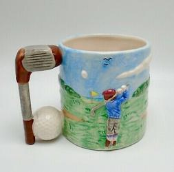 Golf C&eacute;ramique Tasse Caf&eacute; Jeune Gar&ccedil;on Golfeur