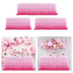 Jupe de table &agrave; volants en tulle Baby Shower Wedding Home P