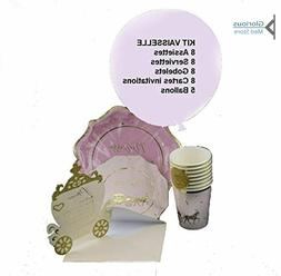 Jetable Coffret 8 Personnes Pour Anniversaire Fille Th&egrave;me P