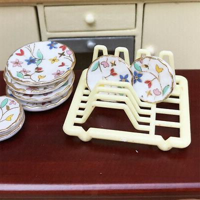 1 12 miniature 2pcs porte vaisselle en