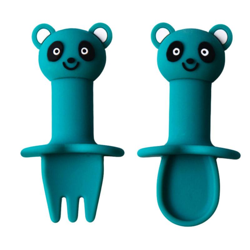 1 ensemble cuillere fourchette en silicone vaisselle