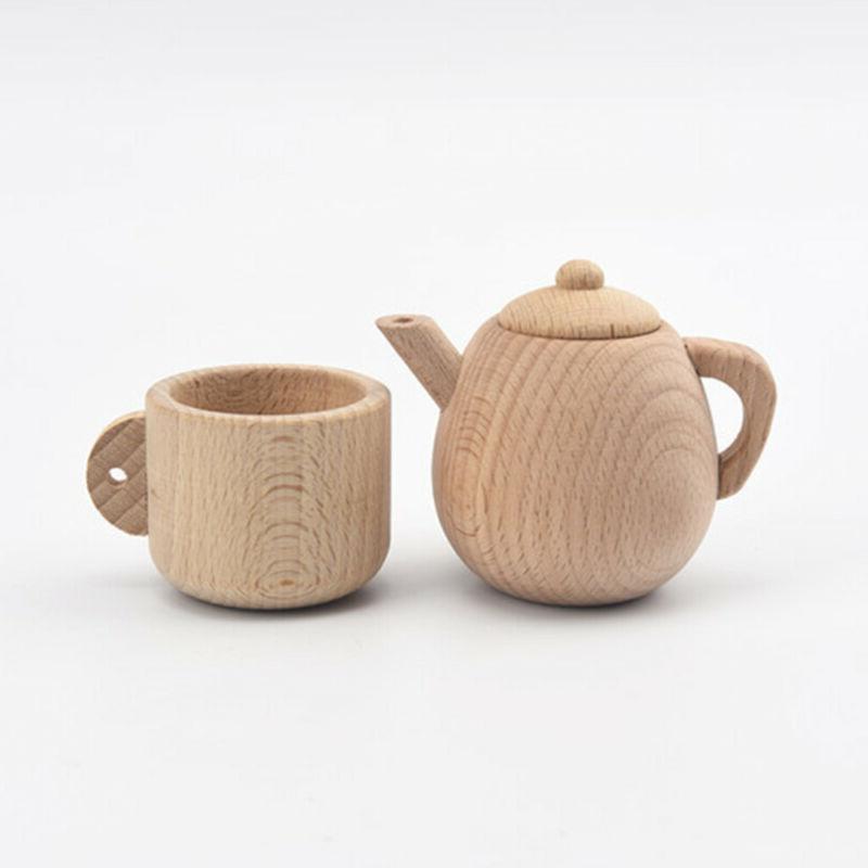 1 pc en bois massif vaisselle jouet