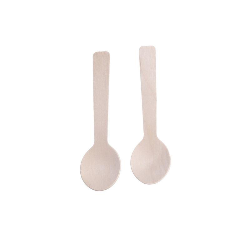 100pcs cuillere vaisselle jetable en bois leger