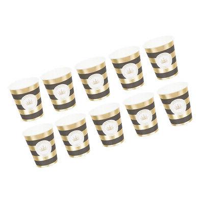 10x stripe party vaisselle jetable tasses en