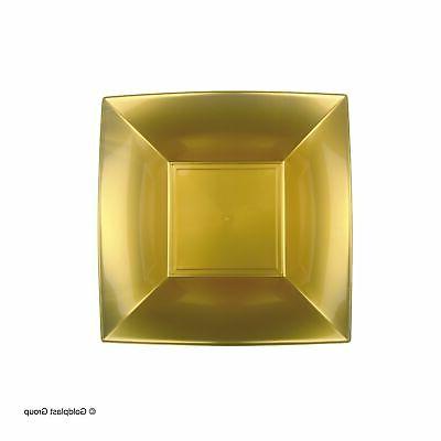 12 vaisselle fonds agreable or carres 18x18