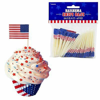 120pcs americain usa 4th juillet stars rayures