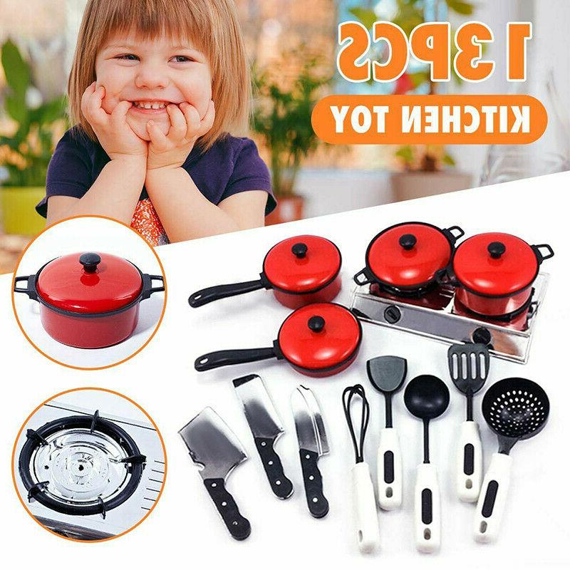 13pcs enfants jouets cuisine batterie vaisselle mini