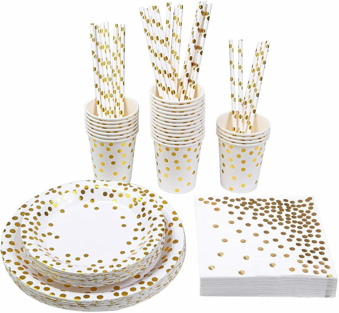 vaisselle jetable 146 pieces assiette tasse serviette