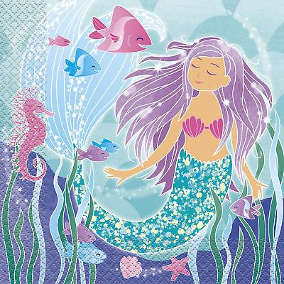 16 x sirene serviette poisson coquillage fete