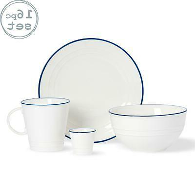 16pc pays ferme blanche petit dejeuner vaisselle