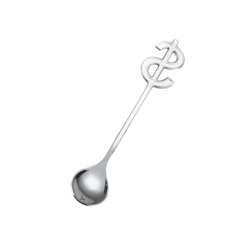 1pc cuilleres en acier inoxydable signe dollar