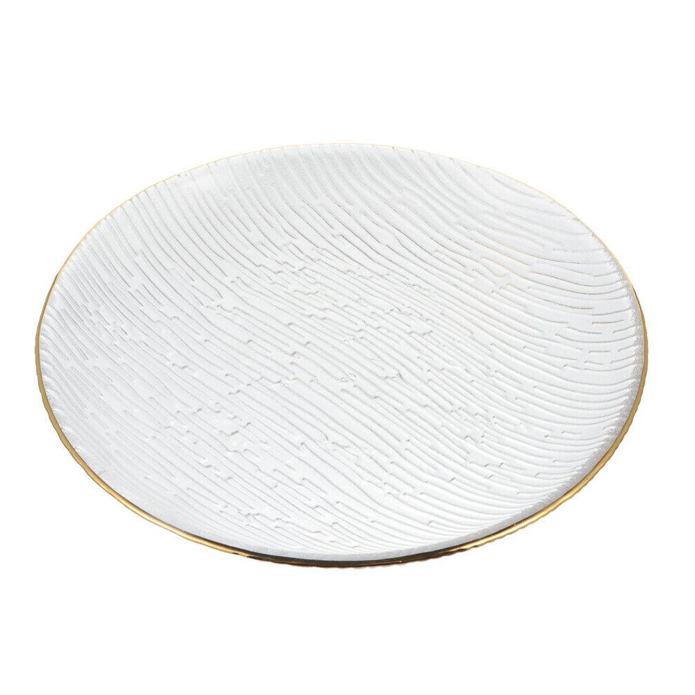 1pc verre transparent rond vaisselle plateau plateau