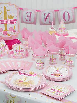 1st anniversaire rose and or plastique fete