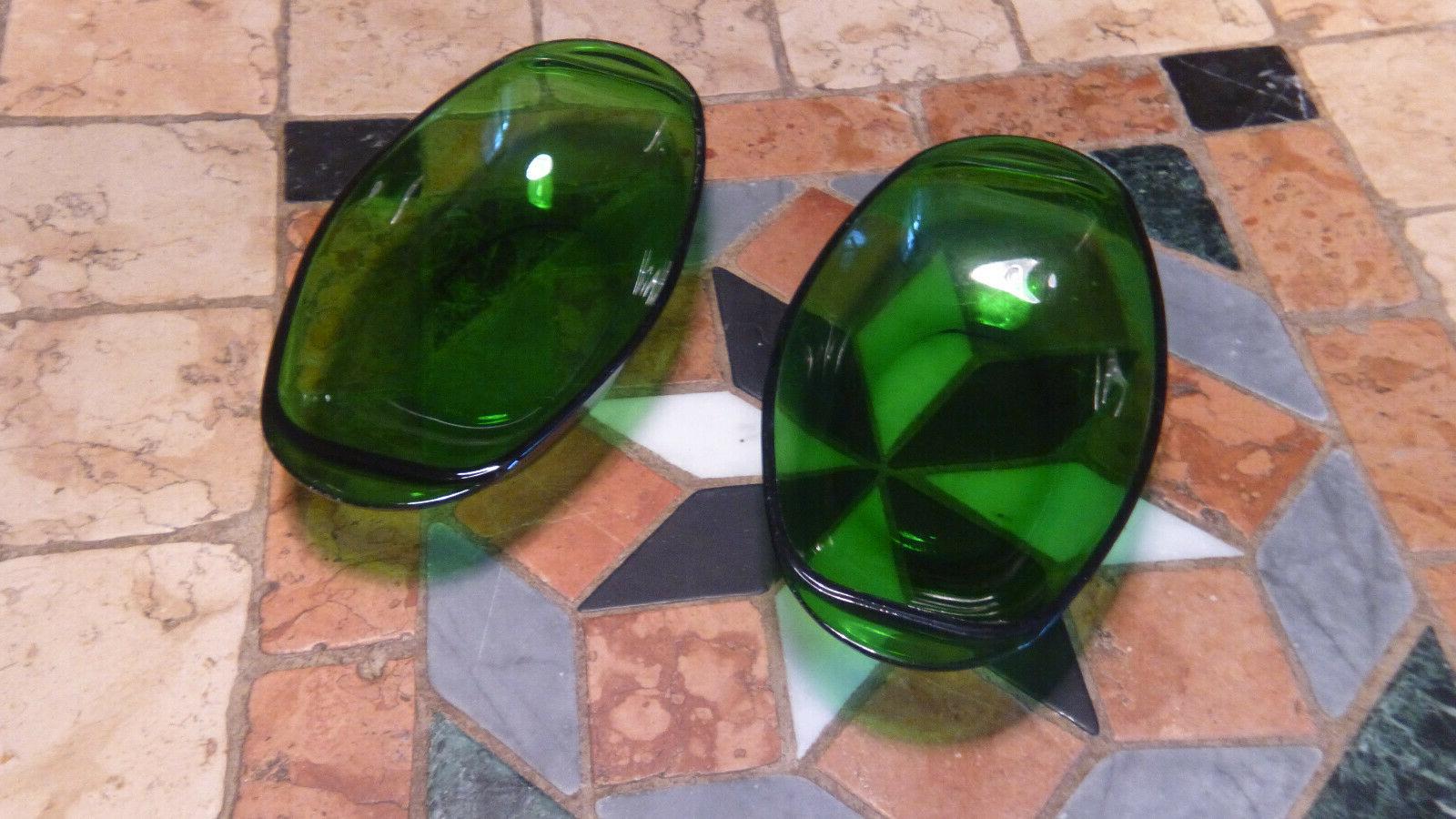 2 ramequins raviers en verre vert vereco