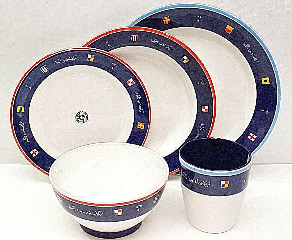20 pcs set vaisselle yachting club en