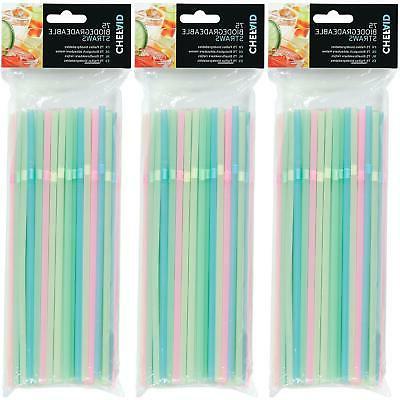 225 x biodegradable buvant pailles vaisselle multicolore