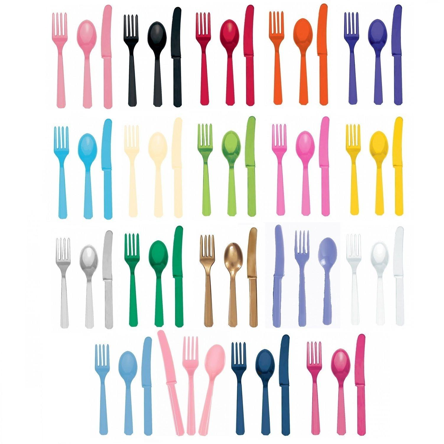 24 piece varies plastique couverts anniversaire fete