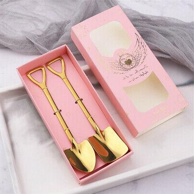 2pc acier inoxydable pelle cuillere fourchette vaisselle