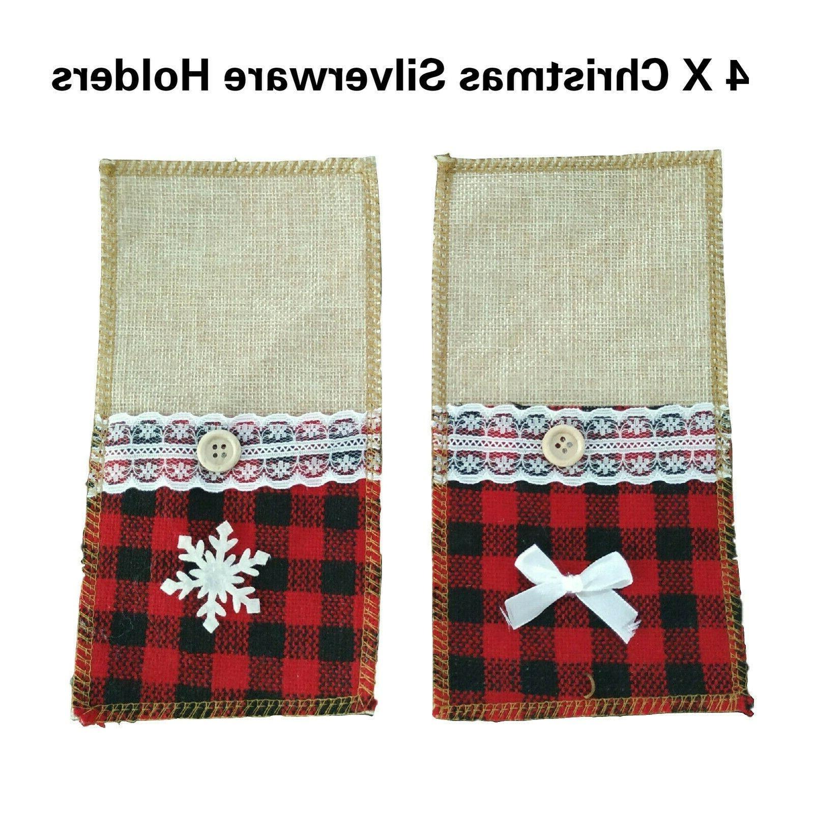 4 x noel argenterie etuis couteau fourche
