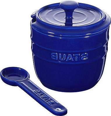 4er ensemble ceramique sucrier rond bleu fonce