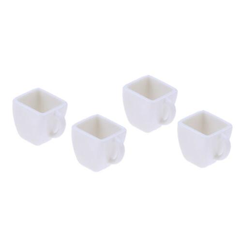 4pcs tasse carree en plastique vaisselle miniature