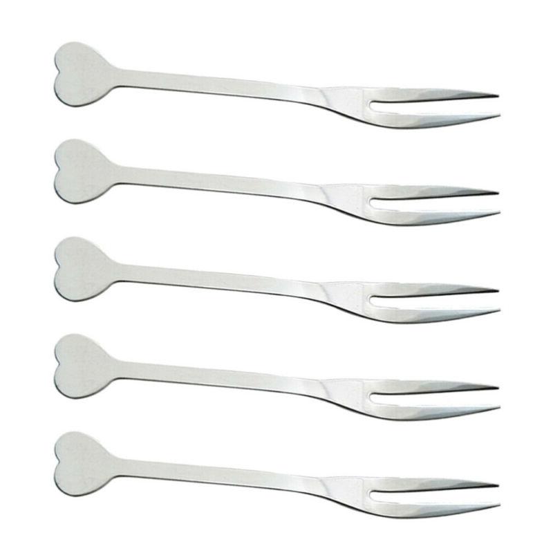5pcs mini forme de coeur de fourchette